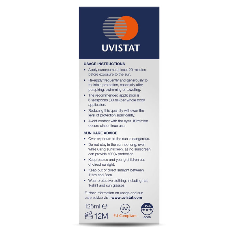 Uvistat Sun Cream | SPF50 | Moisturising, Sun Cream for Sensitive Skin | 125 ml 125 ml (Pack of 1) - BeesActive Australia