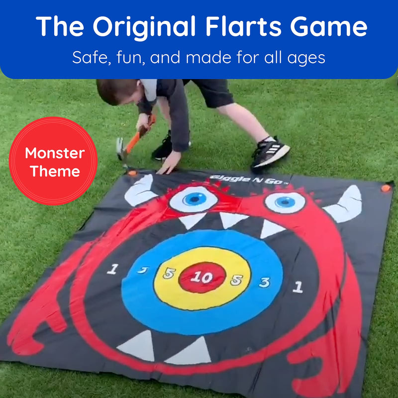 Giggle N Go Flarts Lawn Darts Outdoor Games for Family Our Lawn Games for Kids - Quality Backyard Games for Adults and Kids - Our Inflatable Dart Games are Safe Indoor Outdoor Games for Kids MONSTER THEME - BeesActive Australia