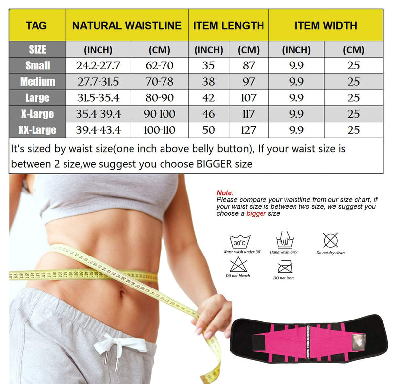 Waist Trainer Belt for Women Man - Waist Trimmer Weight Loss Ab Belt - Slimming Body Shaper Upgrade Fuchsia Medium - BeesActive Australia
