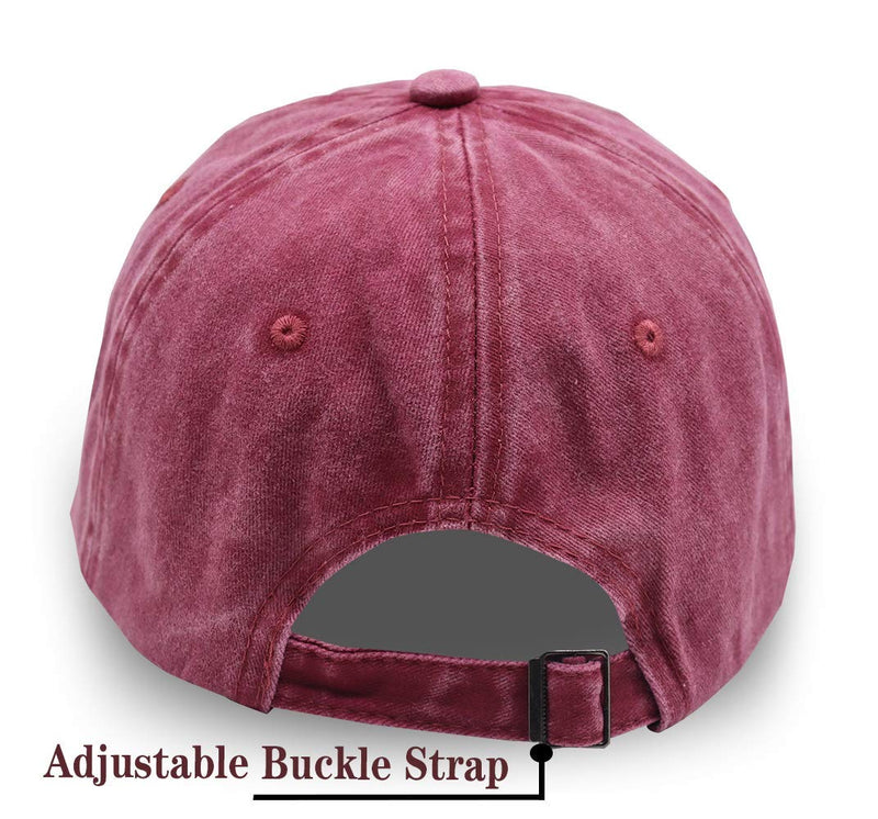 All I Care About is My Dog and Like Maybe 3 People Baseball Cap, Adjustable Washed Classic Vintage Denim Hat My Dog and Like Maybe 3 People-burgundy One Size - BeesActive Australia
