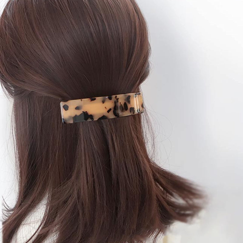 Jayongnee clip Tortoise Shell Hair Barrettes for Women Ladies ,Elegant French Design Barrettes Tortoise Shell Automatic Hair Clip for Medium and Thick Hair, barrettes for thick hair Fashion Acrylic Ponytail Holders Barrettes for Daily Wear (Classic Col... - BeesActive Australia