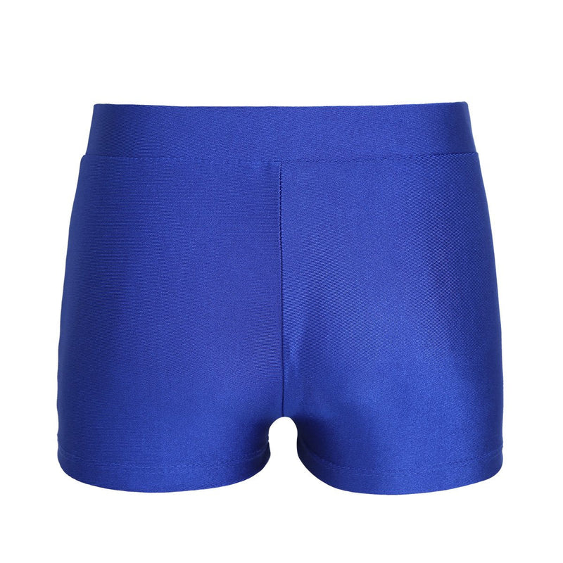 CHICTRY Kids Girls Polyester Boy Cut Low-Rise Gym Gymnastics Ballet Dance Sport Shorts with V-Front Blue 3-4 - BeesActive Australia