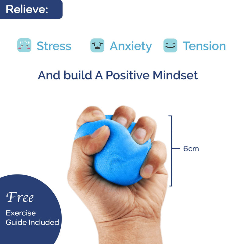 3X Motivational Stress Balls Gift Set - Slow Rising memory foam stress balls For Adults And kids. Tackle stress relief and anxiety. Inspire Positive Thinking - Hand Therapy Exercise Guide Included. Teal - BeesActive Australia
