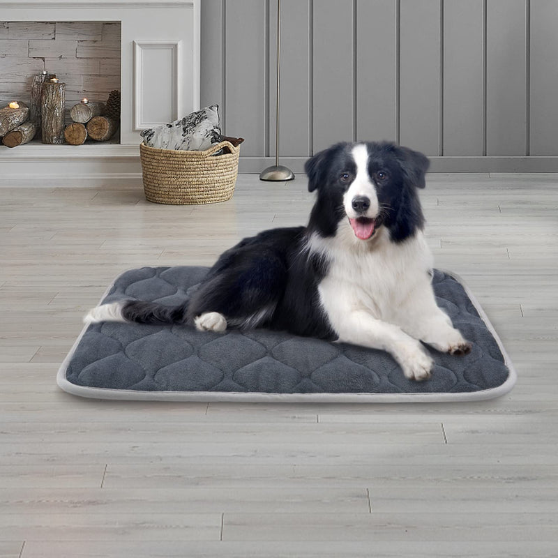 Furrybaby Dog Bed Mat Soft Crate Mat with Anti-Slip Bottom Machine Washable Pet Mattress for Dog Sleeping 24 Inch (Pack of 1) Sliver Grey Mat - BeesActive Australia
