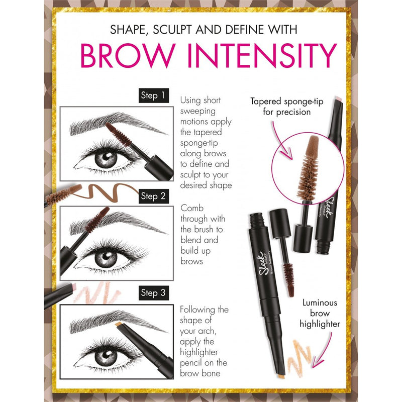 Sleek Makeup - Brow Intensity - Brow Gel and Highlighter - Medium - BeesActive Australia