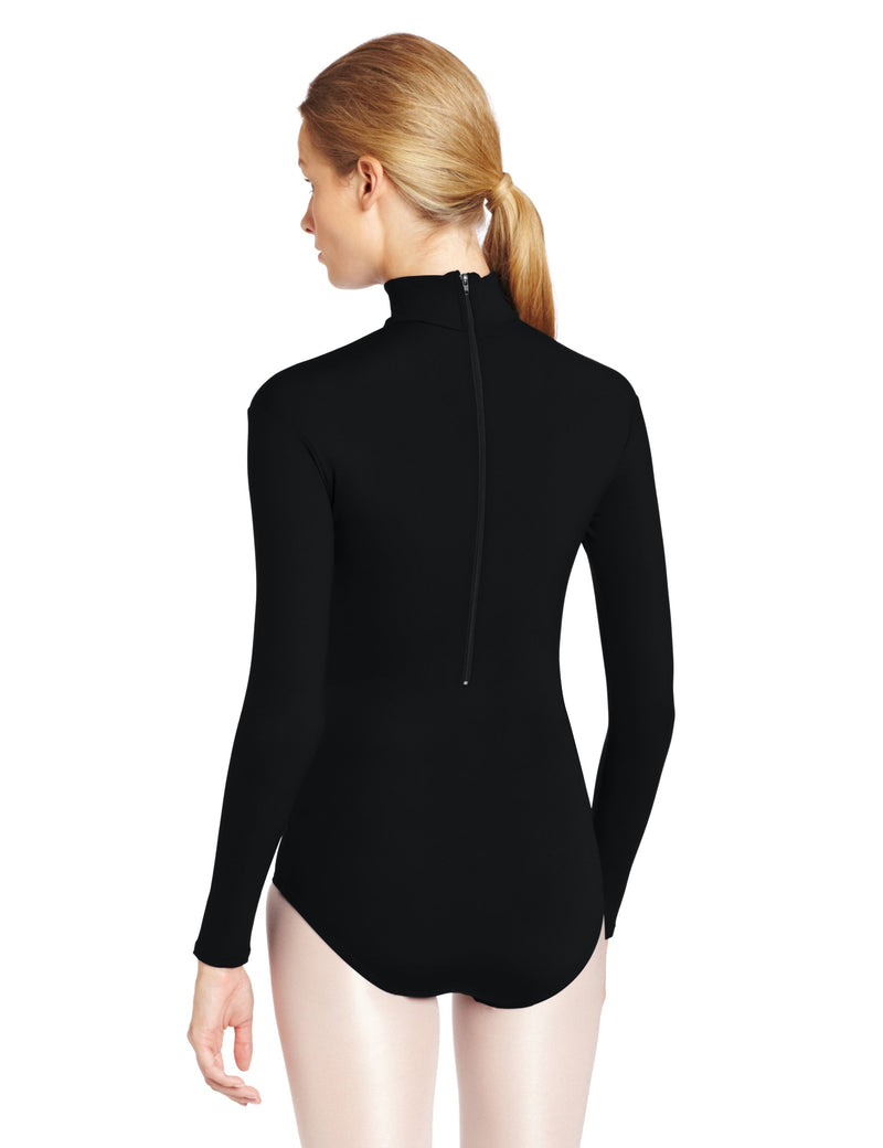 [AUSTRALIA] - Capezio Women's Turtleneck Long Sleeve Leotard Large Black 