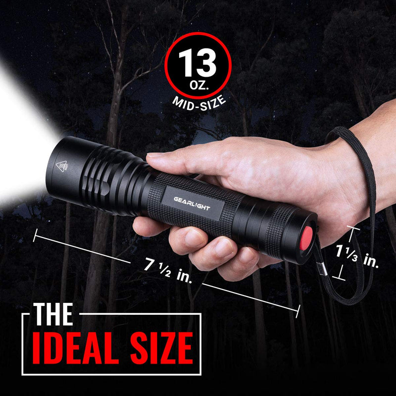 GearLight High-Powered Led Flashlight S2000 - Brightest High Lumen Light, Zoomable and Water Resistant - Powerful Camping and Emergency Gear Flashlights - BeesActive Australia