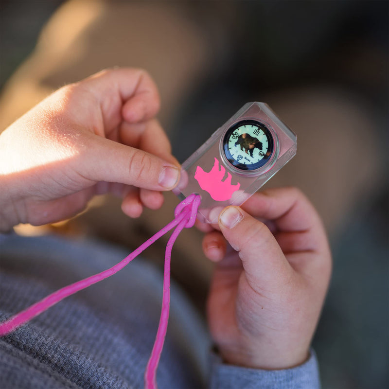 Sun Company Wildlife Compass for Kids - Children's Compasses for Camping, Hiking, and Exploring | Break-Away Neon Lanyard Blue Bass - BeesActive Australia