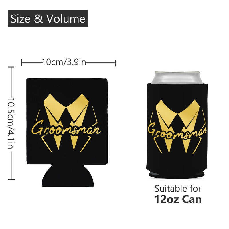 LotsBuyLots 7 Pack Groom and Groomsmen Can Coolers for Bachelor Party，Perfect Insulating Beer Can Sleeve Coolers as Groomsman Gifts(Squiggle) LBL010BKG-GH - BeesActive Australia