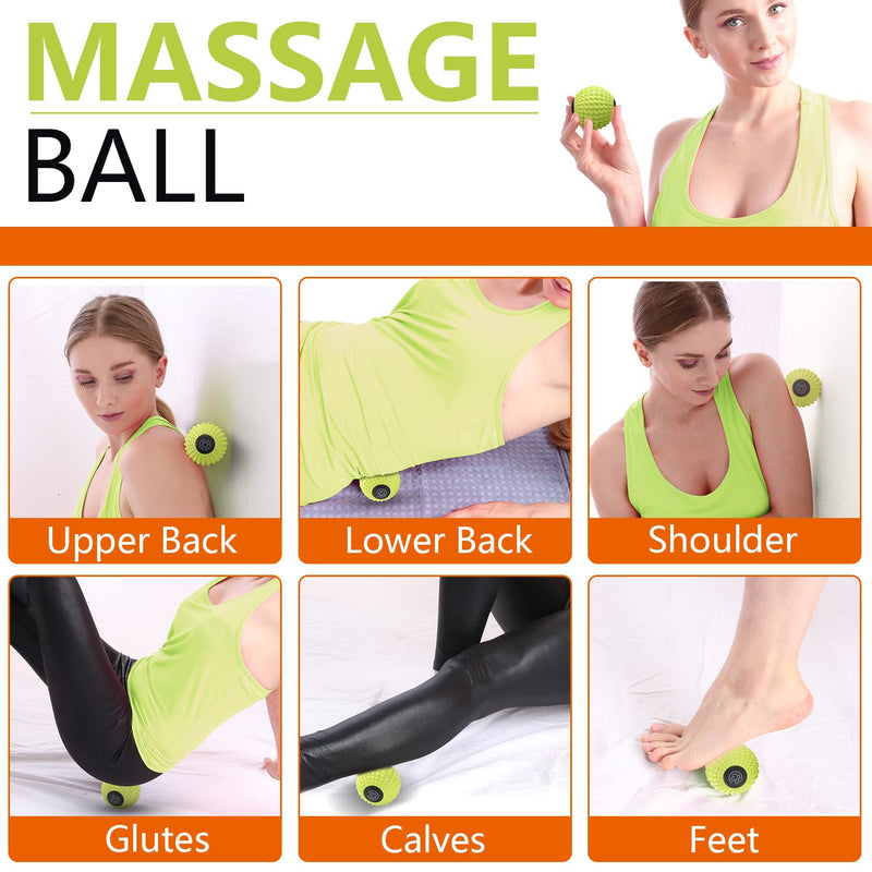MURLIEN Massage Roller Ball, Deep Tissue Massager for Myofascial Release, Mobility Ball for Exercise and Workout Recovery, Alleviating Neck, Back, Legs, Foot or Muscle Tension - 8cm / 3.15in 8cm / 3.15 Inch Green - BeesActive Australia