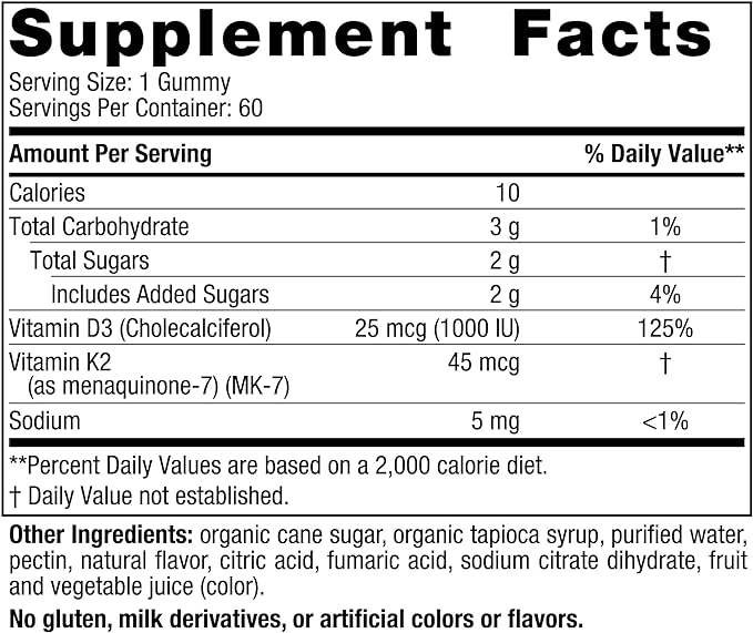 Nordic Naturals Vitamin D3+K2 Vitamin D3+K2 Pomegranate Flavor 60 Gummies [Directly Delivered Overseas] - BeesActive Australia