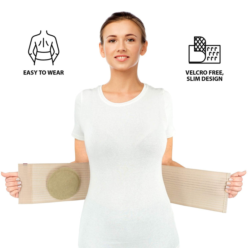 ORTONYX Premium Umbilical Hernia Belt for Men and Women / 6.25" Abdominal Binder With Hernia Support Pad - Navel Ventral Epigastric Incisional and Belly Button Hernias - Beige OX5241-L/XL L/XXL (35"-52") - BeesActive Australia