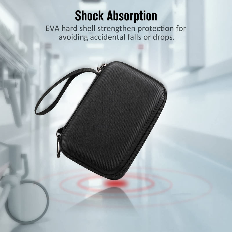 MEDMAX Hard Shell Case for Asthma Inhaler, Protective Portable Shockproof Anti-Scratch Medicine Travel Carrying Case with Clip and Handle Strap Compatible with Chamber Inhaler Spacer Masks, (Black) Black - BeesActive Australia
