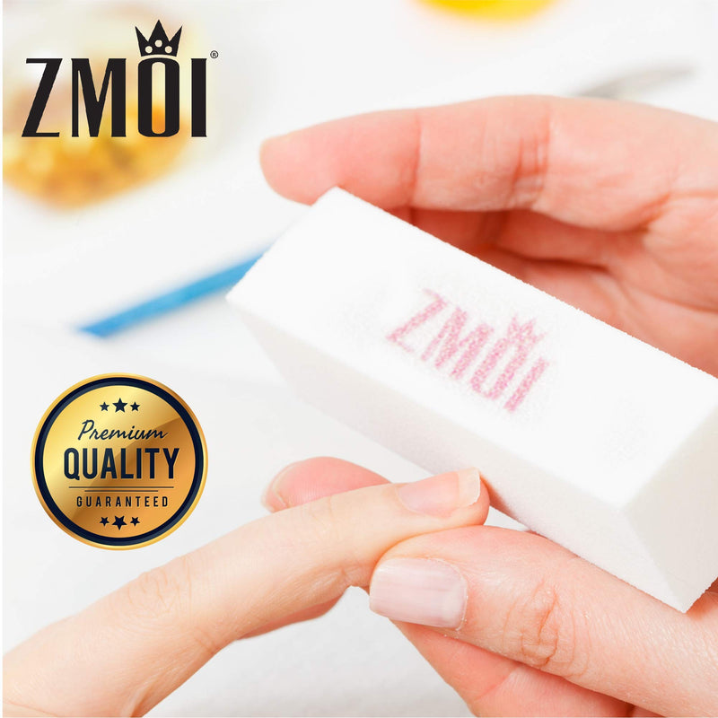 ZMOI 10 PCS Natural and Acrylic Buffer Blocks – Pedicure-Manicure Medium Grit 4-Way Professional Nail Buffer – Easy to Use Nail Art Tips Tool – Lightweight and Durable (Pink/White) Pink/White - BeesActive Australia