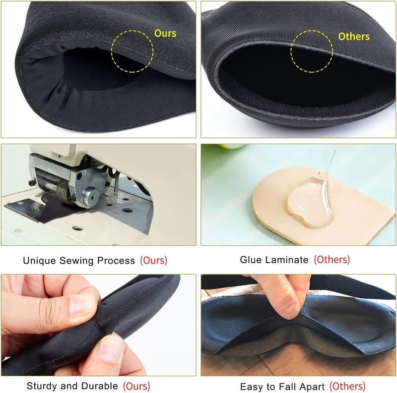 3D Sleep Mask, Sleeping Eye Mask for Women Men, Contoured Cup Night Blindfold, Luxury Light Blocking Eye Cover, Molded Eye Shade with Adjustable Strap for Travel, Nap, Meditation, Black - BeesActive Australia