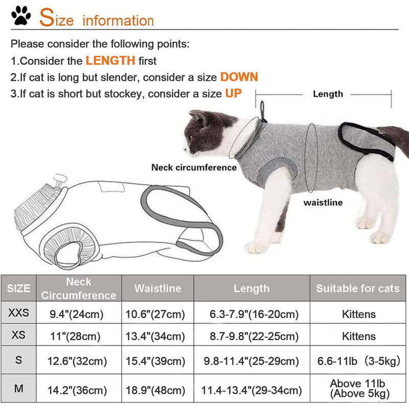 DogLemi Cat Recovery Suit for Abdominal Wounds and Skin Diseases, Professional After Surgey Wear Soft Comfort E-Collar Cone Alternative for Small Medium Cats Kitten Wounds Skin Diseases S - BeesActive Australia