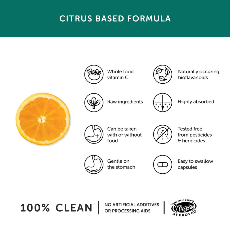 Vitamin C � Together Health � with Organic Citrus Fruits � Gentle & Easily Absorbed � Includes Naturally Occurring Bioflavonoids � Vegan Friendly � Made in The UK � 30 Vegecaps 30 Count (Pack of 1) - BeesActive Australia