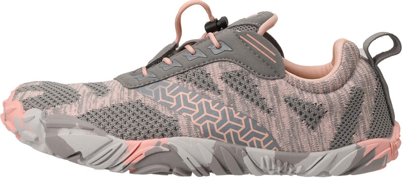 Joomra Women's Minimalist Trail Running Barefoot Shoes | Wide Toe Box | Zero Drop 9-9.5 A_pink Grey Knit - BeesActive Australia