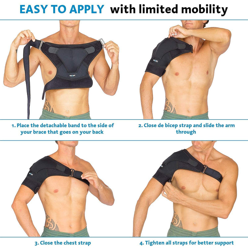 Shoulder Brace for Men Women - for Torn Rotator Cuff Support,Tendonitis, Dislocation, Bursitis, Neoprene Oversize Shoulder Compression Sleeve Wrap by ZENKEYZ (Black, 2XL) 2X-Large (Pack of 1) Black - BeesActive Australia