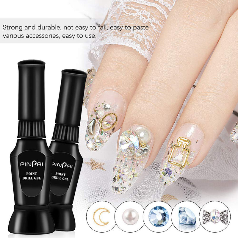 Ownest 2 Pcs Nail Rhinestone Glue, Nail Glue Pen Resin Polishing Agent,Adhesive Resin Crystal Polish Decor, Adhesive Decoration Gem Crystal Diamond Jewelry-10ml A - BeesActive Australia