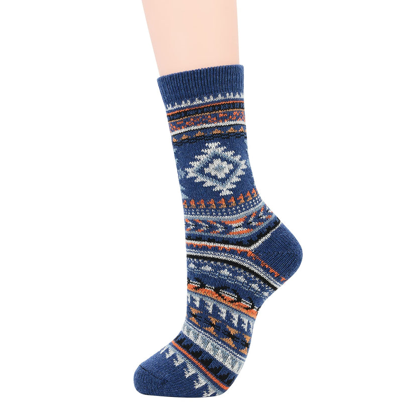 Zando Wool Socks for Men, Fall Winter Socks, Men Dress Sock Cozy Warm Socks, Athletic Hiking Thick Crew Sock, Christmas Socks One Size Vintage Square - BeesActive Australia