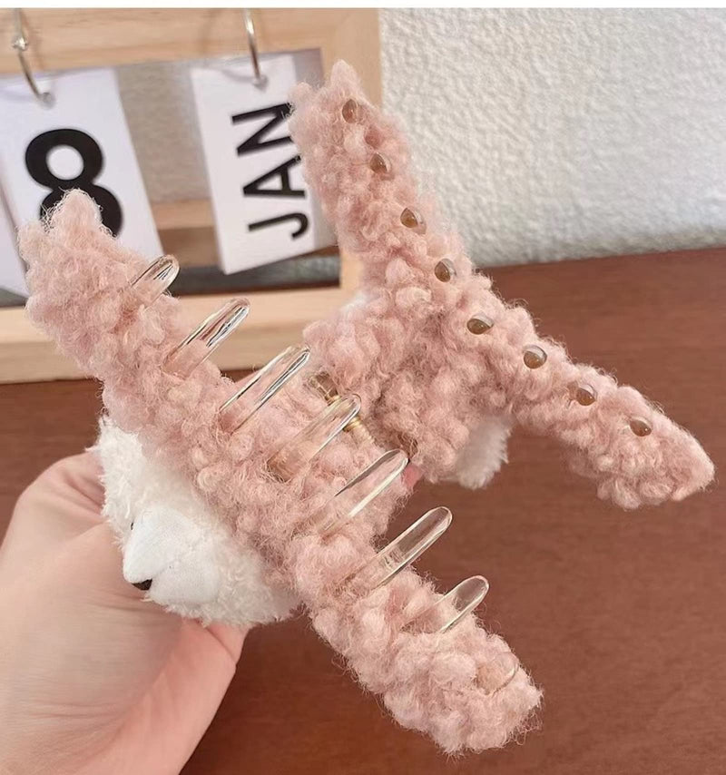 3 Pcs 4.72 Inch Large Hair Claw Clips Cute Fluffy Plush Bear Hair Catch Barrette Jaw Clamp for Women Girls Strong Hold Half Bun Hairpins for Thick Thin Hair Stylish Curly Hair Accessories - BeesActive Australia