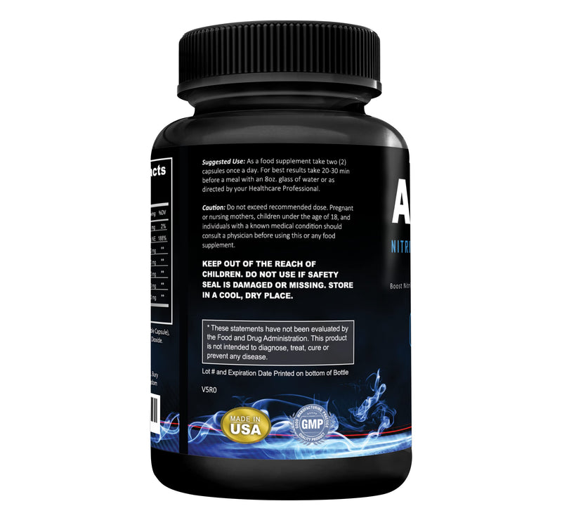 AlphaFlow L-Arginine, L-Citrulline & Beta Alanine | 1340mg Nitric Oxide (NO) Booster for Muscle Growth, Blood Flow, Vascularity & Size | Money Back Guarantee | 60 Vege Capsules - BeesActive Australia