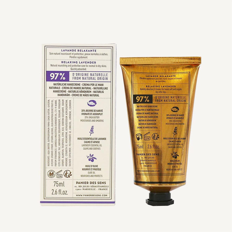 Panier des Sens - Hand Cream for Dry Cracked Hands and Skin - Lavender Hand Lotion, Moisturizer, Mask - With Shea Butter and Olive Oil - Hand Care Made in France 97% Natural Ingredients - 2.5floz 2.6 Fl Oz (Pack of 1) - BeesActive Australia