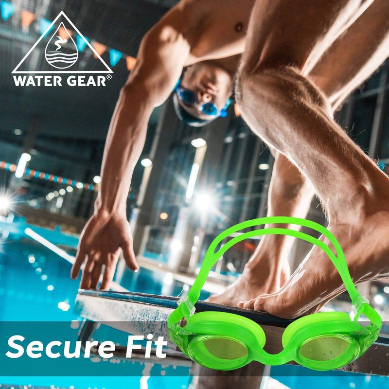 Water Gear Squirt Anti-Fog - Lens: Clear; Seal: Neon Green - BeesActive Australia