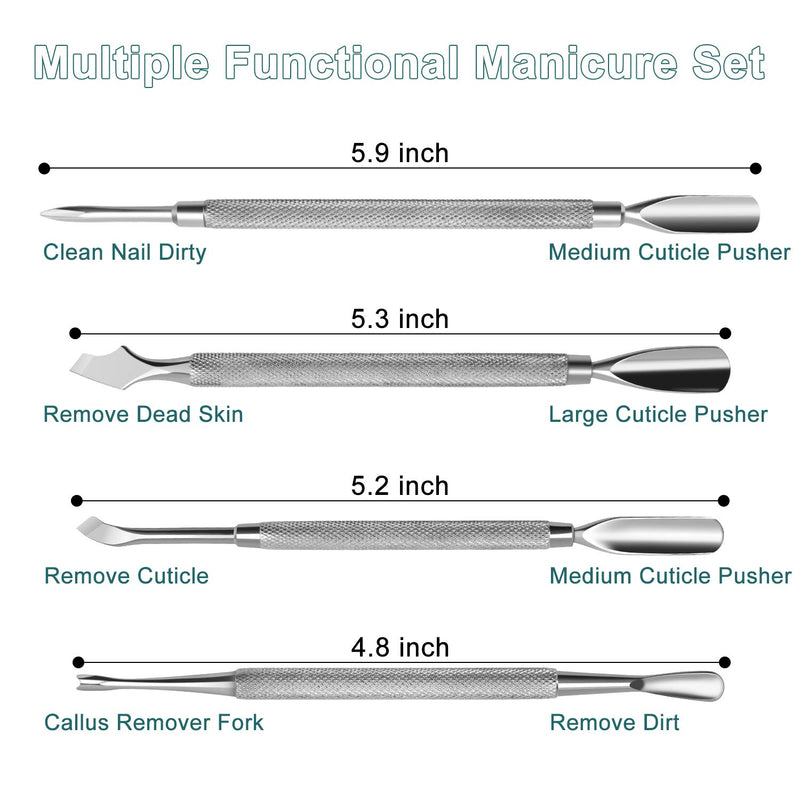 CGBE Cuticle Trimmer and Cuticle Pusher Manicure Tools Set, Professional Stainless Steel Toenail Clipper Cuticle Cutter Clipper Durable Pedicure Manicure Tools for Fingernails and Toenails - BeesActive Australia