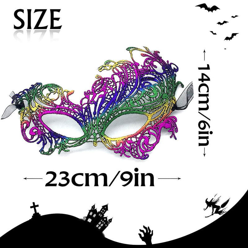 Kaliosy Halloween Masquerade Mask Lace Luxury Sexy Half Veil Eye Masks, Party Cosplay Venetian Mask Carnival Night Club Masks Ball Prom Wedding for Girls Women Decoration - BeesActive Australia