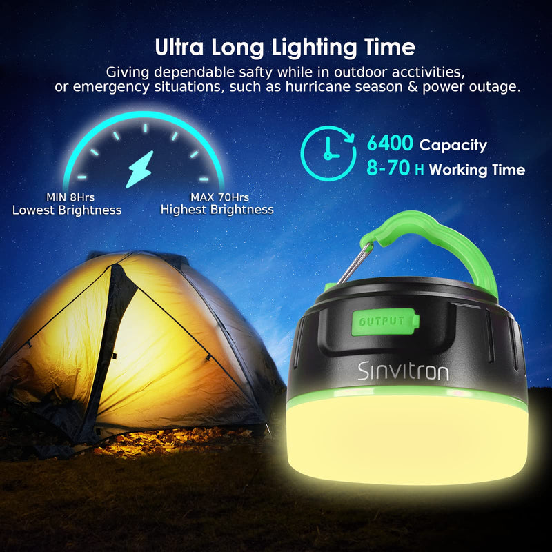 Sinvitron LED Camping Lights Lanterns Rechargeable, Hanging Camping Tent Lights Remote, Power Bank 6400mAh, Waterproof, Magnetic, 5 Light Mode, USB Rechargeable Lantern Flashlight for Power Outage - BeesActive Australia