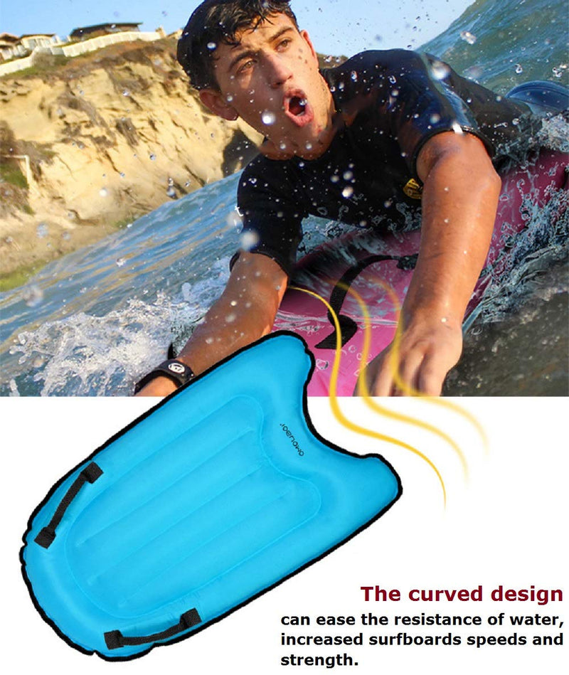OMOUBOI Inflatable Board for Beach Portable Bodyboard with Handle Lightweight Soft Surfboards Mini Pool Floats Boards Inflatable Body Boards for Slip and Slide, Surfing, Swimming, Water Fun - BeesActive Australia
