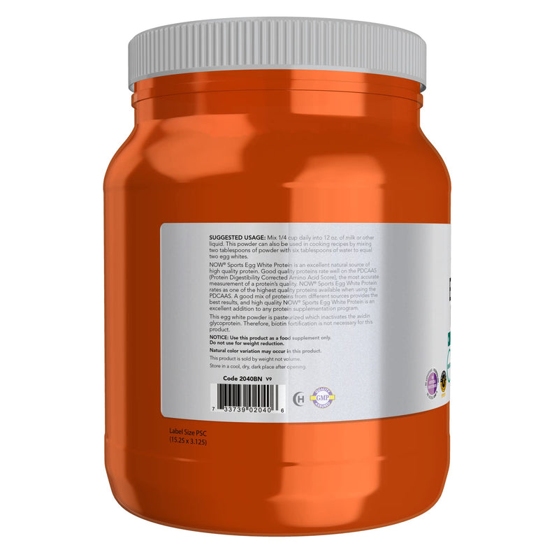 NOW Sports Nutrition, Egg White Protein, 16 g With BCAAs, Unflavored Powder, 1.2-Pound 1.2 Pound (Pack of 1) - BeesActive Australia