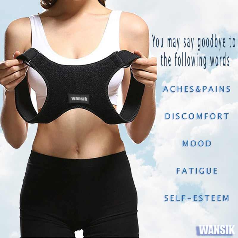 WANSIK Comfortable Adjustable Posture Corrector for Men and Women - Improve Your Posture, Reduce Back Pain, and Provide Clavicle Support (Universal) - BeesActive Australia