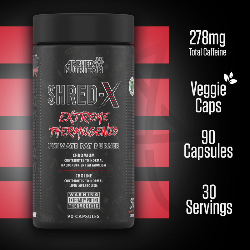 Applied Nutrition Shred X Fat Burner - ABE All Blak Everything Fat Burner, Thermo Weight Management (90 Capsules - 30 Servings) - BeesActive Australia
