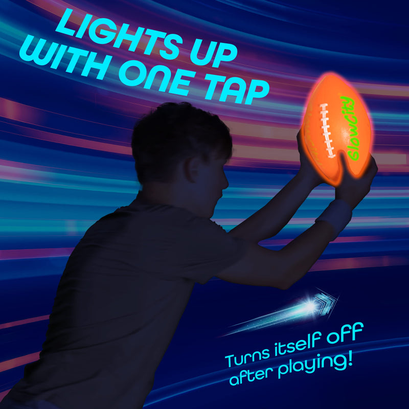 GlowCity Glow in the Dark Football - Light Up, Youth Size Footballs for Kids - LED Lights and Pre-Installed Batteries Included﻿ - BeesActive Australia
