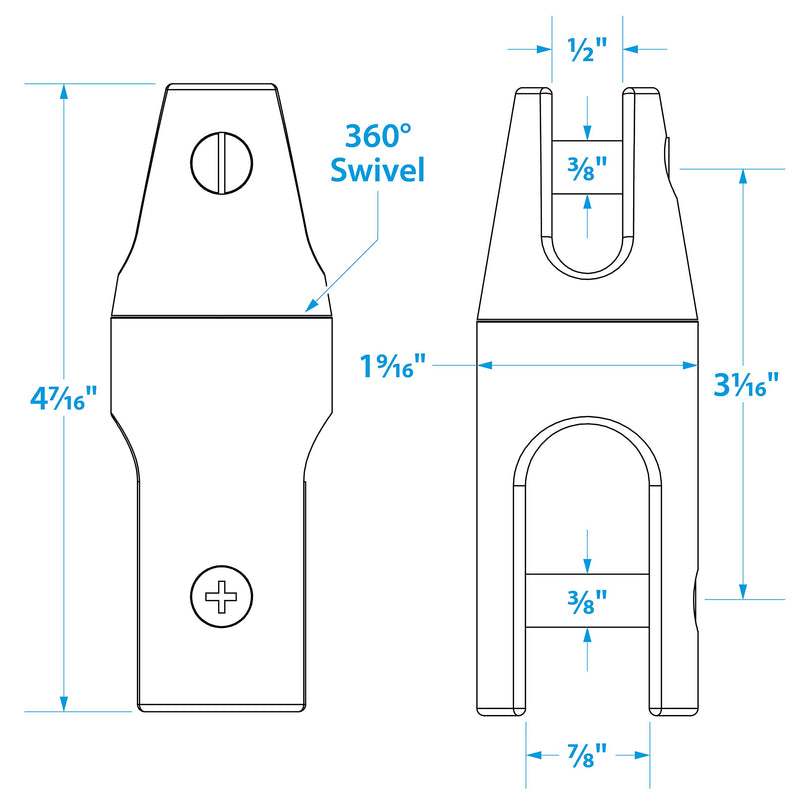 [AUSTRALIA] - Seachoice 44511 Stainless Steel Anchor Swivel, 4 5/8 Inches Long, 7/8-Inch Anchor Side, 1/2-Inch Chain Side 