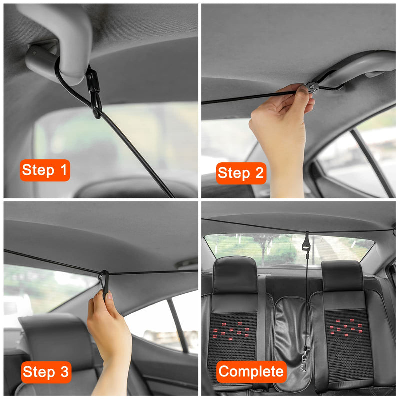 Mi Metty Dog Seatbelt, Dog Car Harnesses, Back Seat Leash Made of Coated Wire Rope, Happy Ride Dog Zipline, Great for Travel, Safety Restraint No-Chew Tether Cable Stainless Steel. - BeesActive Australia
