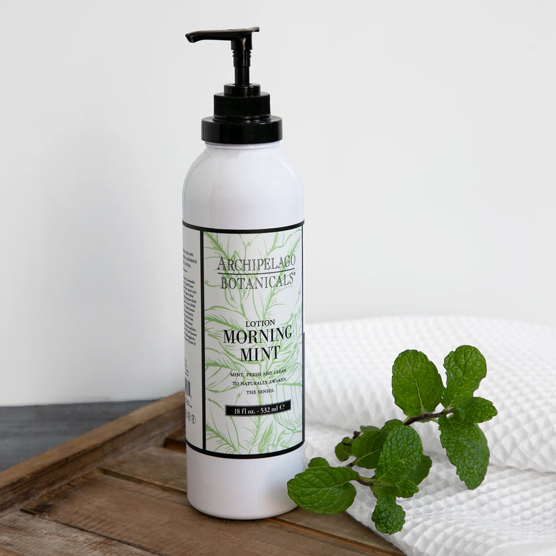 Archipelago Botanicals Morning Mint Lotion. Stimulating and Smoothing Daily Body Lotion. Free From Parabens, Phthalates and GMOs (18 oz) - BeesActive Australia