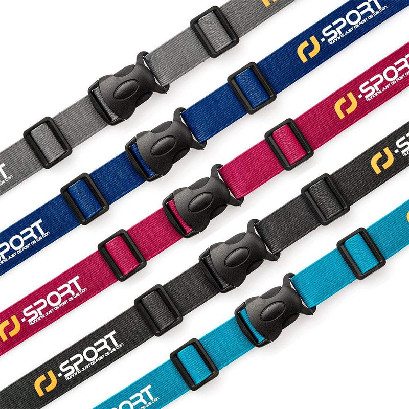 RJ-Sport Race Number Belt - Triathlon Race Belt Bib Holder with 6 Energy Gel Loops for Triathalon, Marathon, Running and Cycling Charcoal - BeesActive Australia