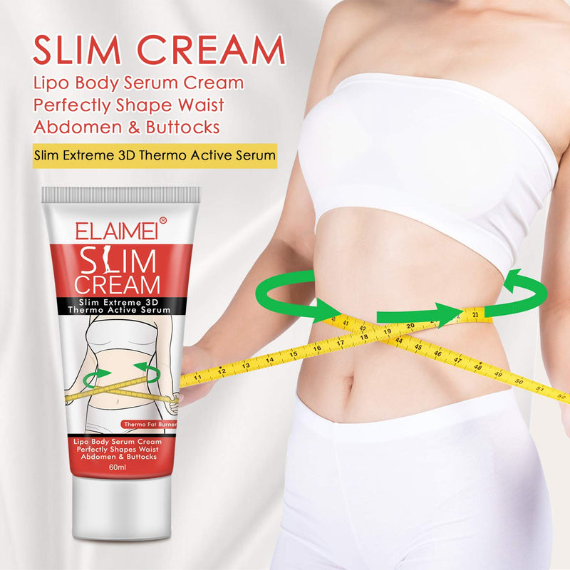 Hot Cream, 2 Pack Cellulite Removal Cream, Weight Losing Cream, Anti-Cellulite Slim Massage Cream, Slim Cream to Shaping Waist, Abdomen and Buttocks (2 x 60ml) - BeesActive Australia