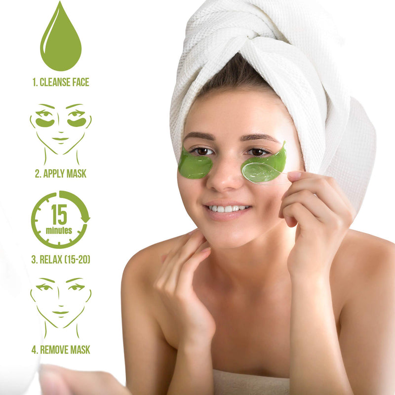 Aloe Vera Eye Treatment Mask (30 Pairs) Reduces Puffiness, Wrinkles, Puffy and Bags Under Eyes, Lightens Dark Circles, Undereye Patches Moisturizes and Anti Aging Skin, Hydrogel Pads with Collagen - BeesActive Australia
