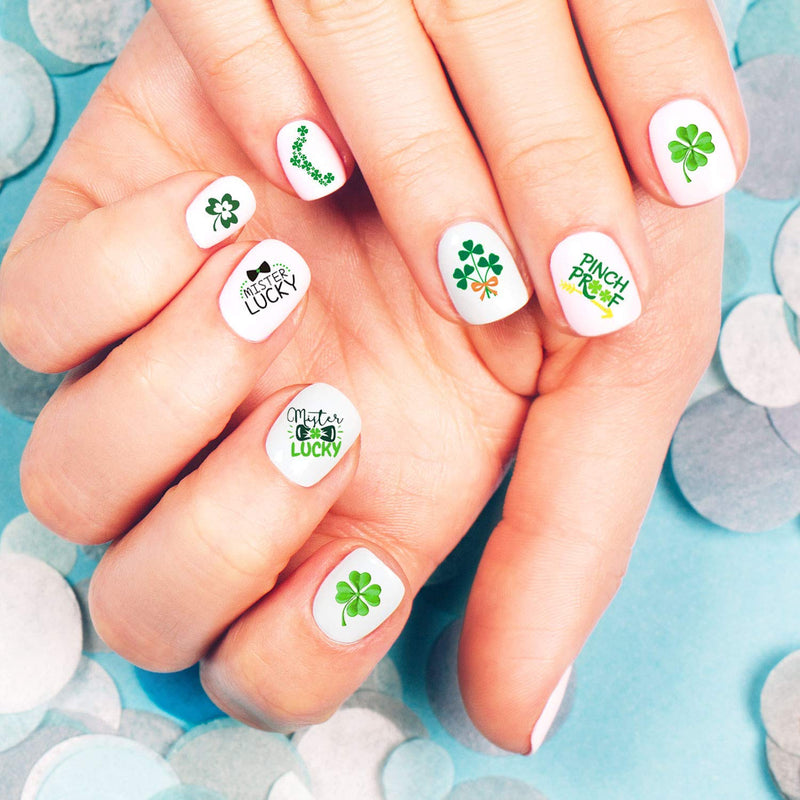 Kalrus 1000+Patterns St. Patrick’s Day Nail Sticker Luck of The Irish Nail Art Stickers Decals Shamrock Nail Decorations for Kids Girl Women Self-Adhesive Nail Tips False Nail Sticker Design 12 Seets - BeesActive Australia