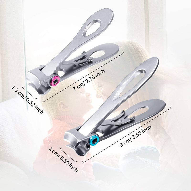 4 Pieces Fingernail Clippers Oversized Thick Nail Clippers Wide Jaw Finger Nail Cutters Toenail Clippers for Thick Nails Large Toenail Clippers Cutter Trimmer for Women, Men and Seniors, Silver - BeesActive Australia
