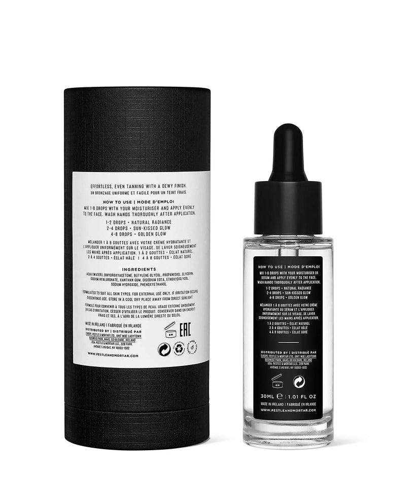 Pestle & Mortar Glow Drops Fake Tan- Self Tan Drops with Hyaluronic Acid, Customisable Face Tan, Non Comedogenic, Cruelty Free & Vegan 30ml - BeesActive Australia