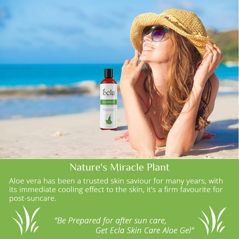 Aloe Vera Gel for Face, Body and Hair - Made with Organic 100% Pure Cold Pressed Juice, Not Powder - Natural Unscented and No Alcohol (8 Oz - 240ml) - BeesActive Australia