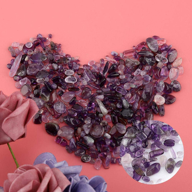 Wifehelper Tumbled Stone Chips Crushed Natural Crystal Quartz Small Crystal Tumble Gemstone 100g Bundle Bags(Purple) Purple - BeesActive Australia