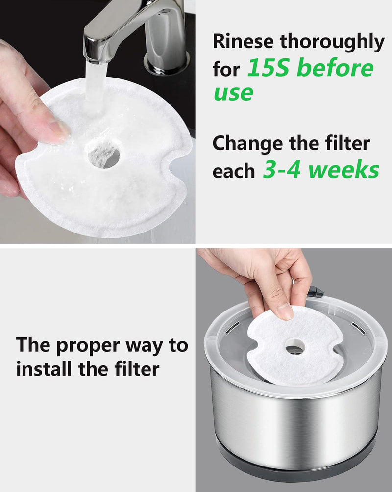 Water Fountain Filter, Yiupea Cat Water Fountain Replacement Filters 6 Packs of Cotton Activated Carbon Cat Fountain Filters with Triple Filtration - BeesActive Australia
