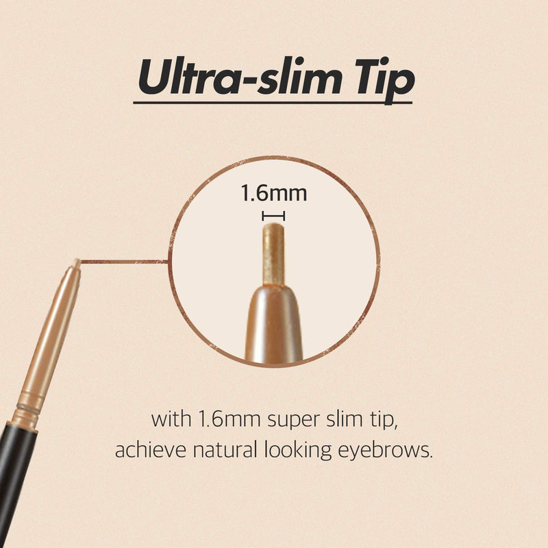 AEKYUNG LUNA Slim Brow Maker Defining Longlasting Eyebrow Pencil and Powder, Light Brown - 01 Camel Brown Eye Brow - BeesActive Australia